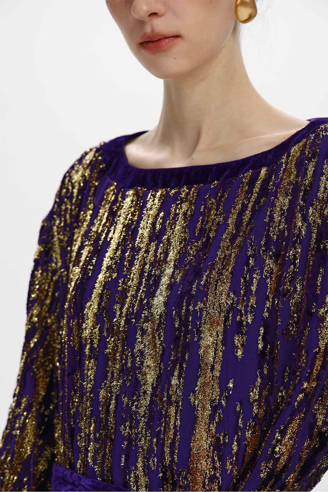 Nadine Metallic-Thread Velvet Tunic