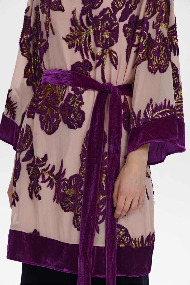 Nadine Floral Silk Velvet Tunic Top