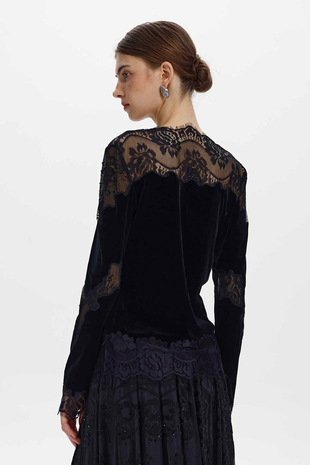 Alix Lace-Trimmed Sheer Panel Top