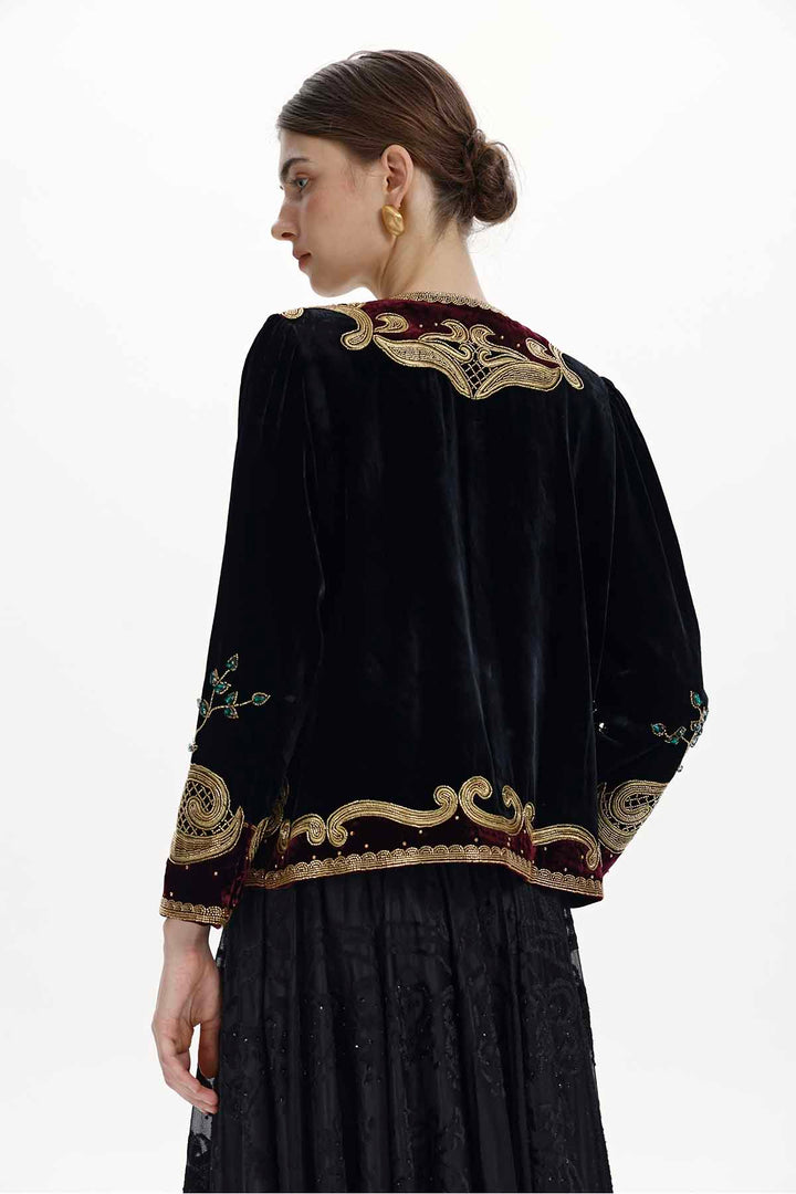 Aurore Beaded Silk Velvet Jacket