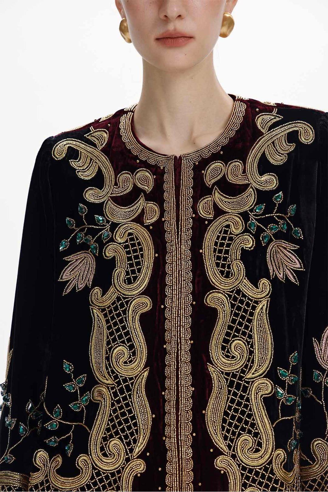 Aurore Beaded Silk Velvet Jacket