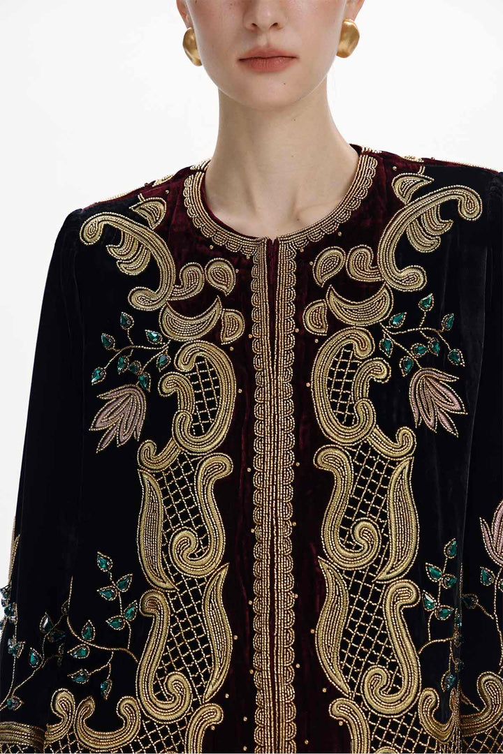 Aurore Beaded Silk Velvet Jacket
