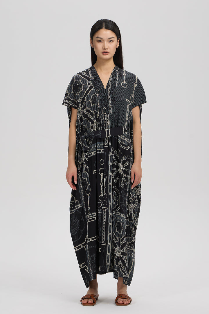 Noelle Silk Art Print Dress