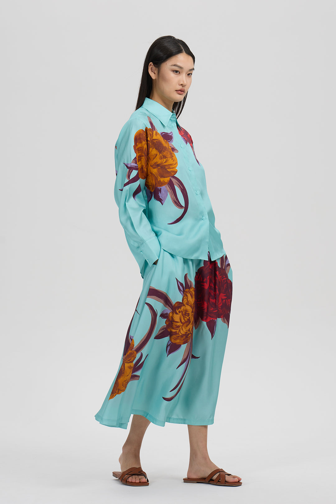 Amara Floral Print Silk Set