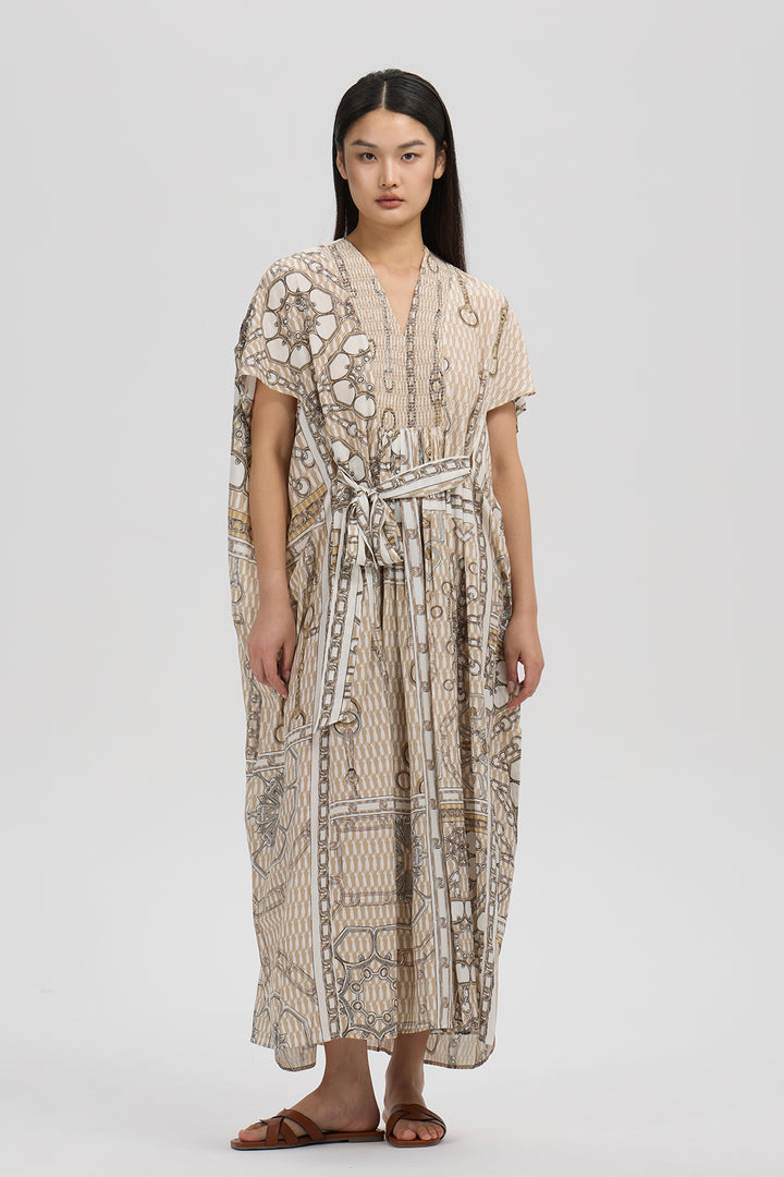 Noelle Silk Art Print Dress