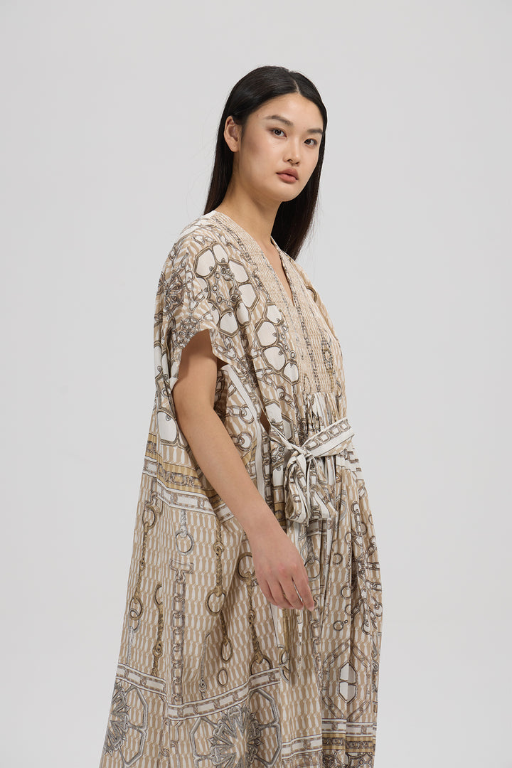 Noelle Silk Art Print Dress