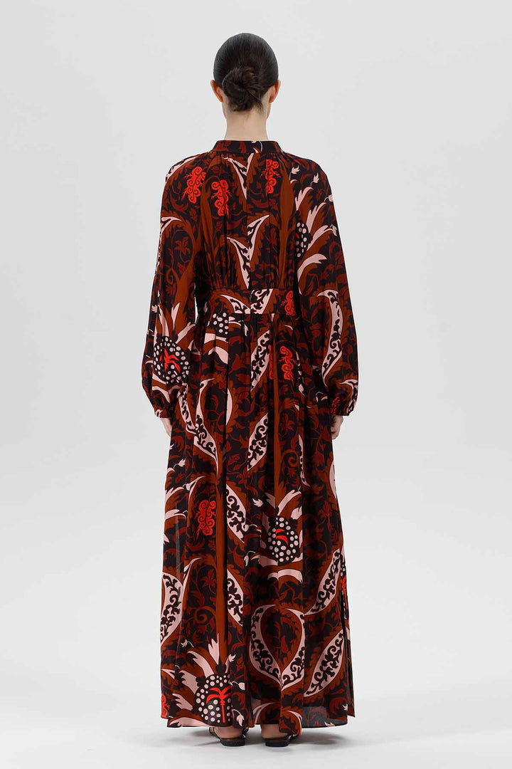 Ayla Print Silk Maxi Dress