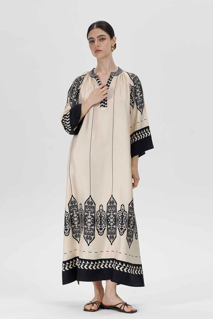 Aisha Ivory Silk Maxi Dress