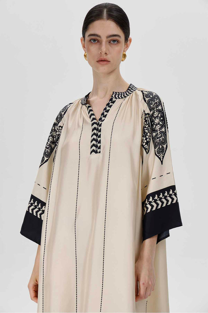 Aisha Ivory Silk Maxi Dress