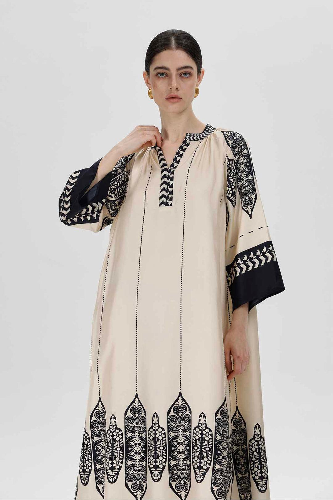 Aisha Ivory Silk Maxi Dress