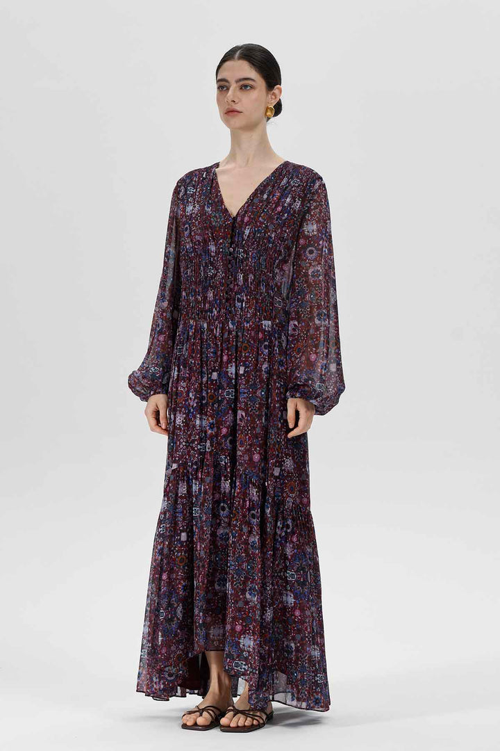 Lumi Böhmisches Seiden-Maxikleid