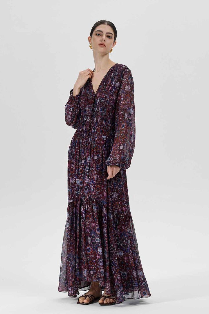 Lumi Böhmisches Seiden-Maxikleid