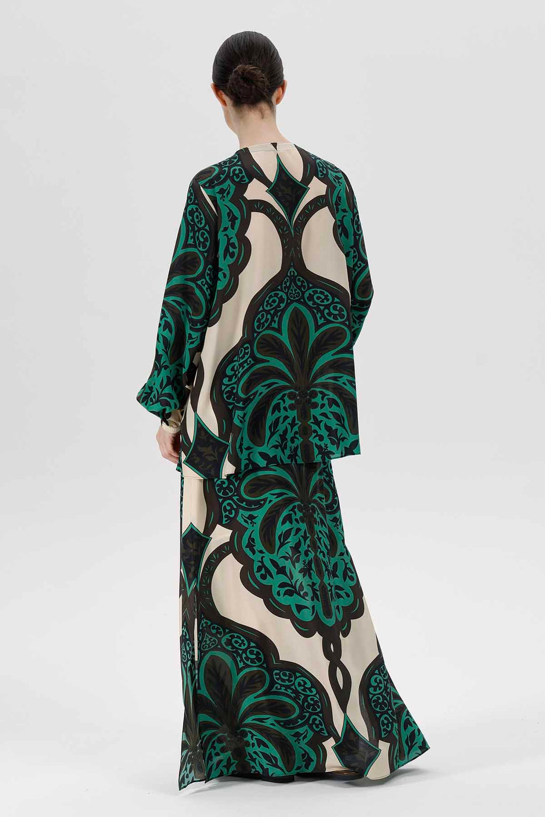 Conjunto de falda de seda con estampado Aisling