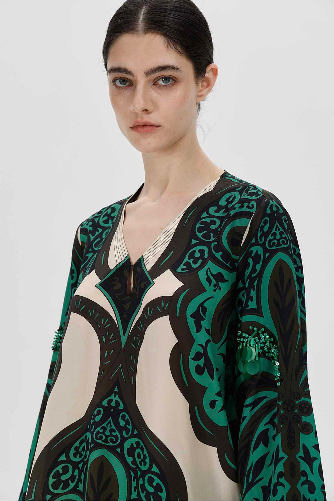 Conjunto de falda de seda con estampado Aisling