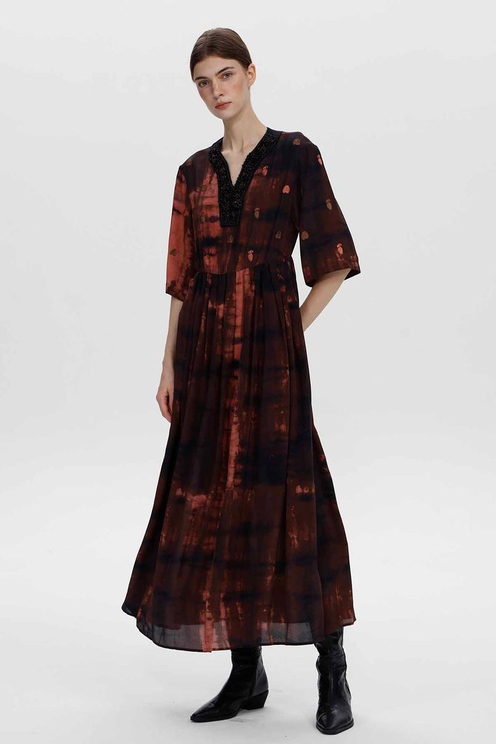 Amelia Beaded Silk Maxi Dress