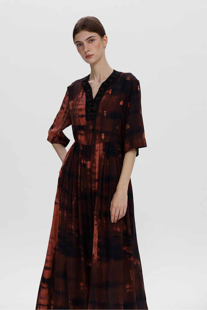 Amelia Beaded Silk Maxi Dress