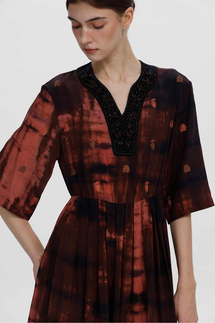 Amelia Beaded Silk Maxi Dress