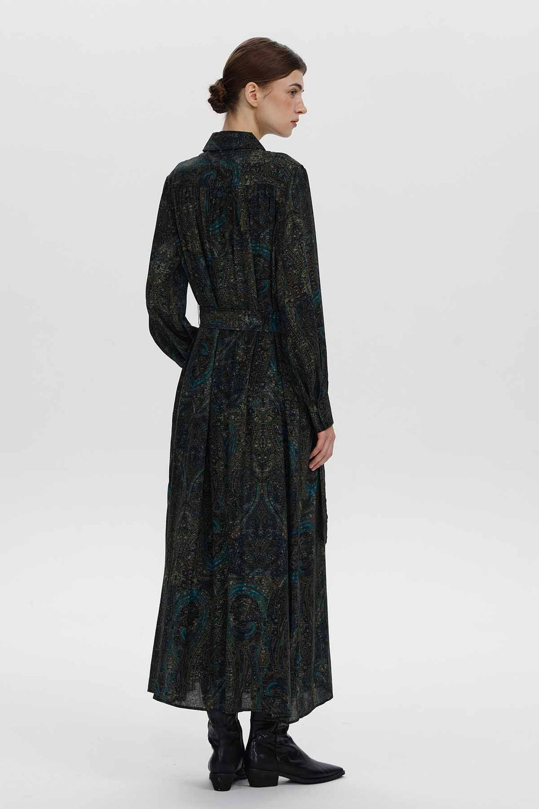 Louise verziertes Seiden-Paisley-Kleid