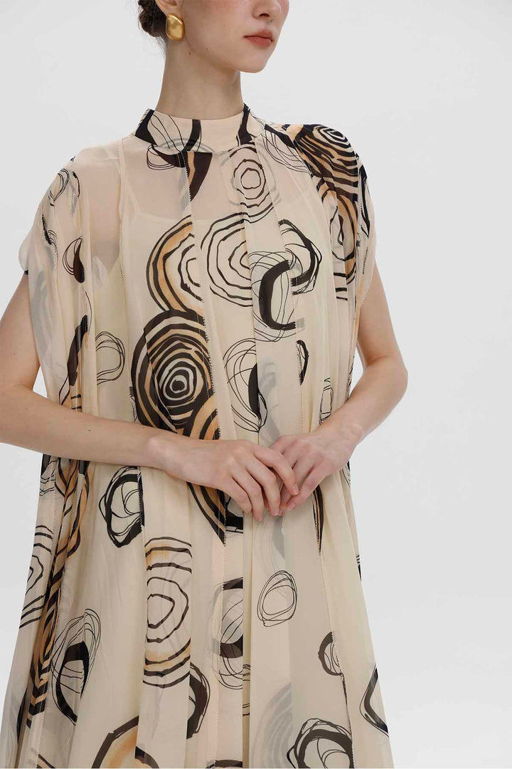 Rosalie Abstraktes Midikleid aus Seide