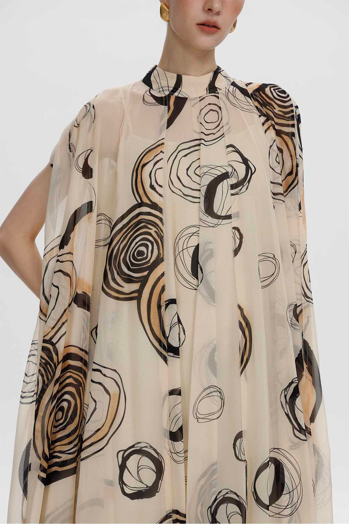 Rosalie Abstraktes Midikleid aus Seide