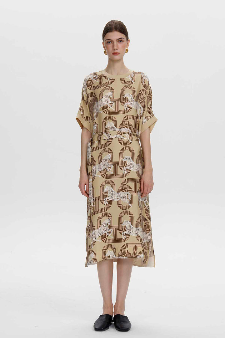 Seidenkleid mit Emma-Print