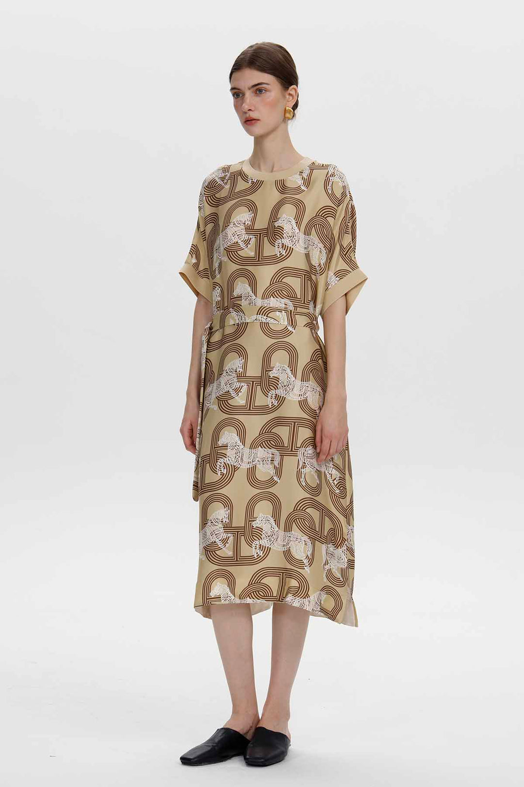 Seidenkleid mit Emma-Print