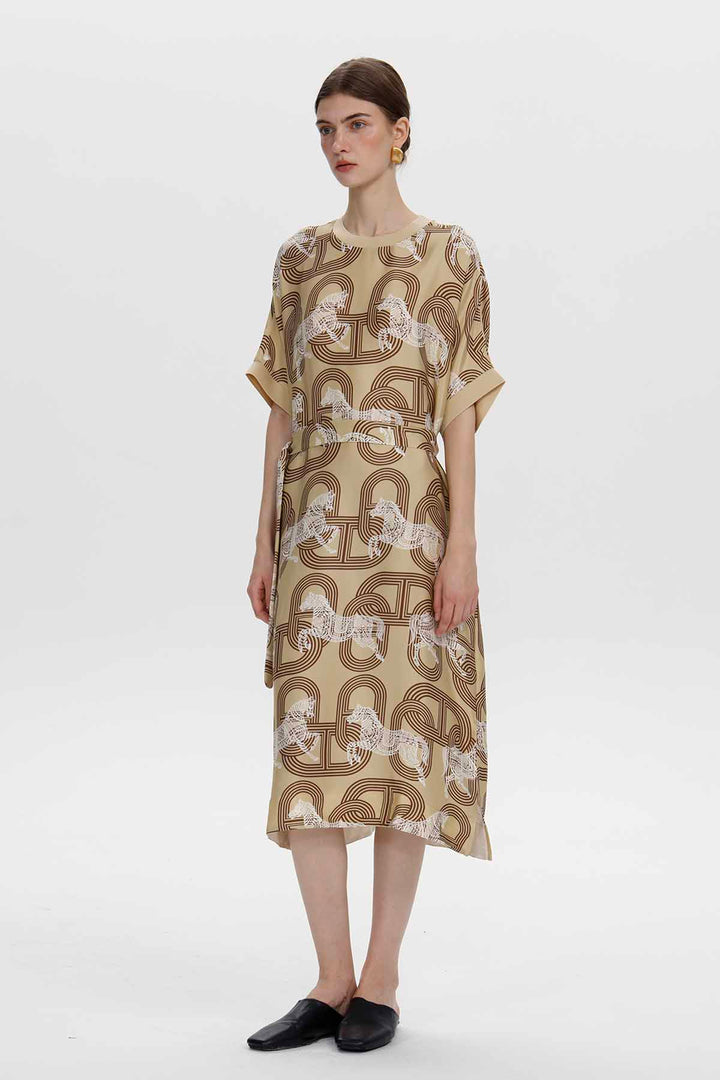 Seidenkleid mit Emma-Print