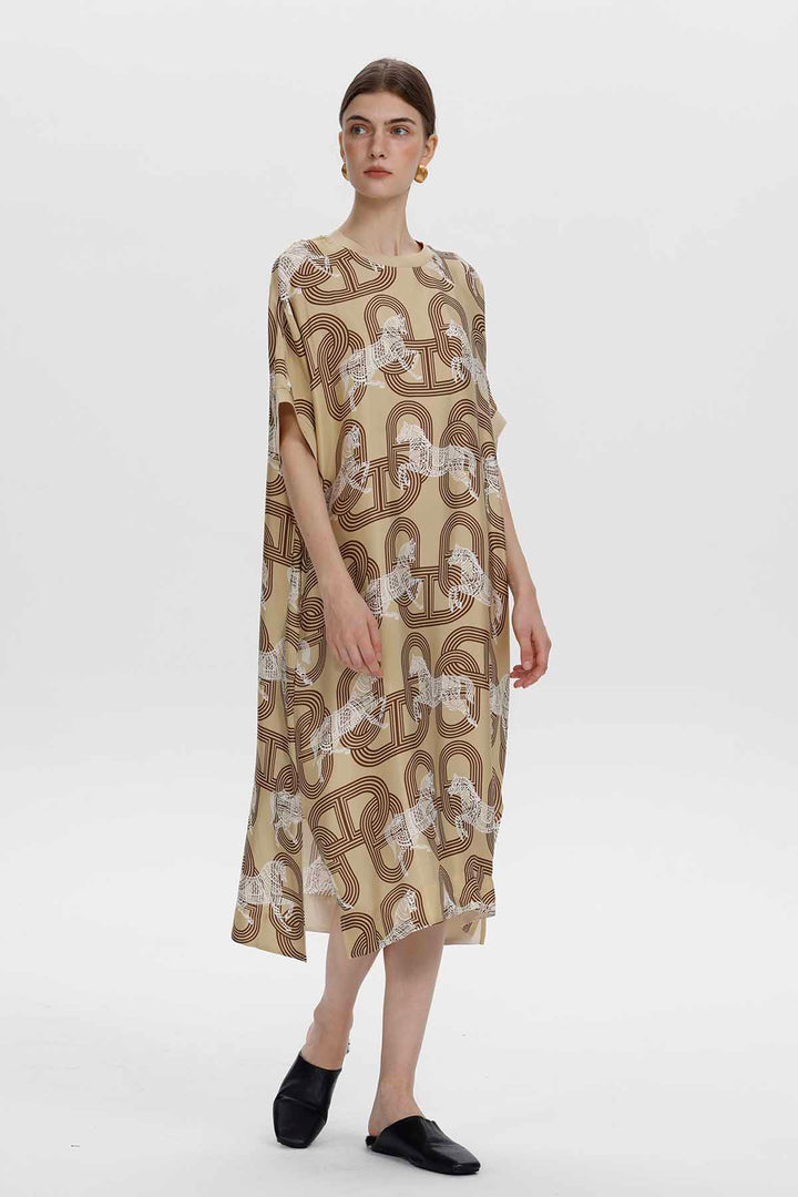 Seidenkleid mit Emma-Print