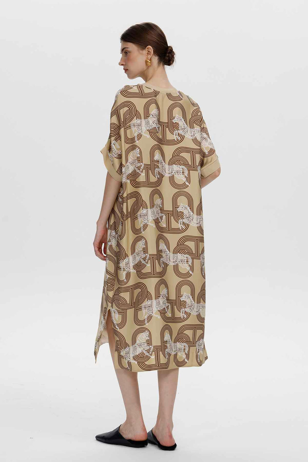 Seidenkleid mit Emma-Print