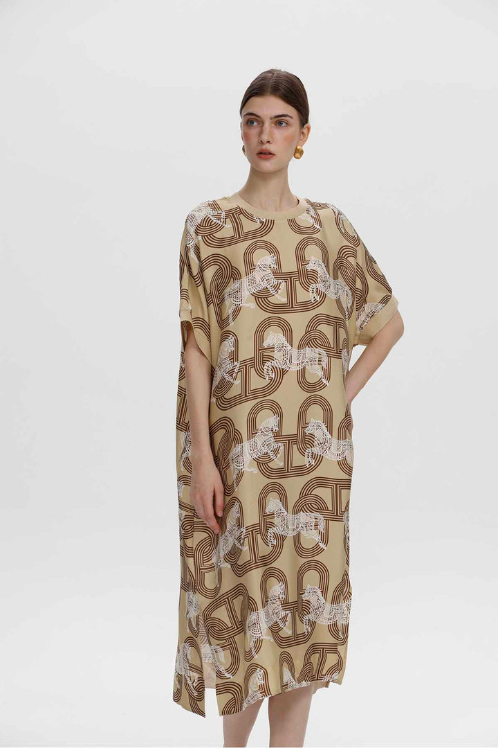 Seidenkleid mit Emma-Print
