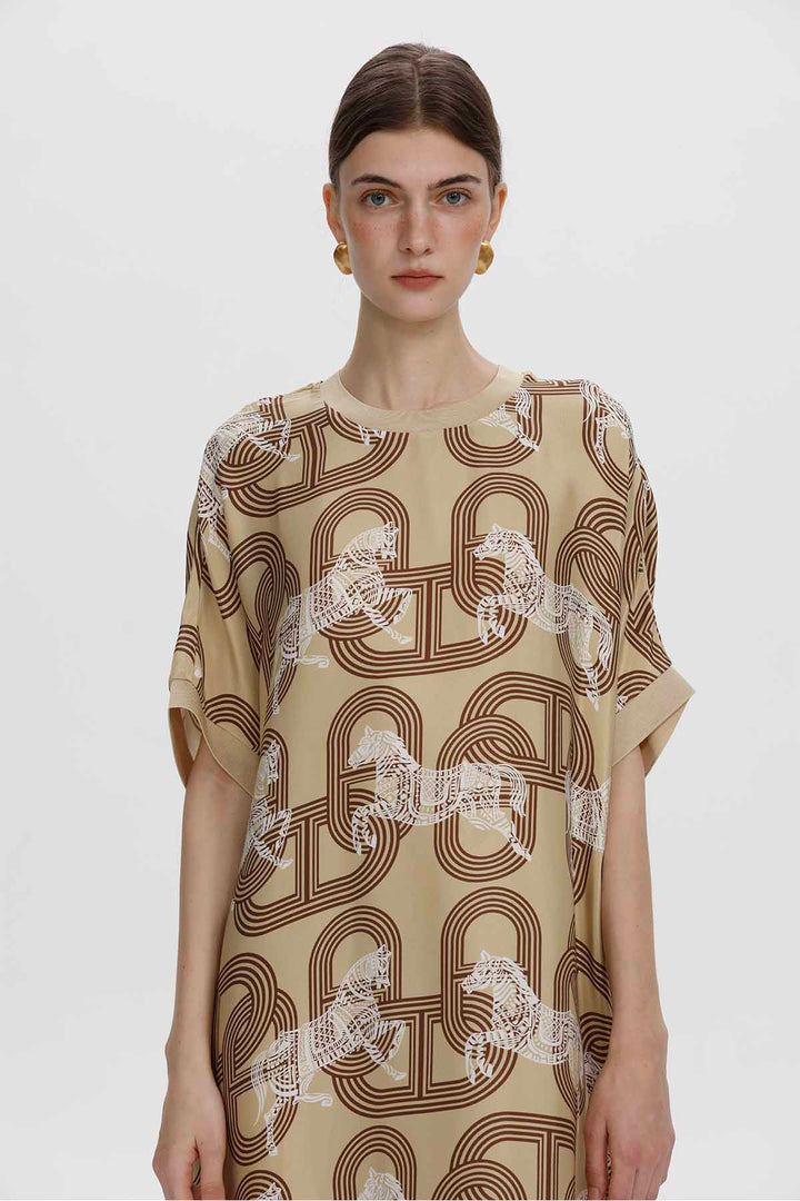 Seidenkleid mit Emma-Print