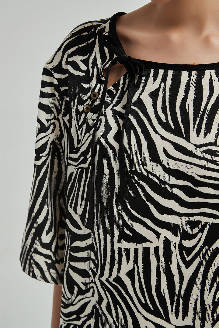 Elegant Stripe Cozy Silk Two Set