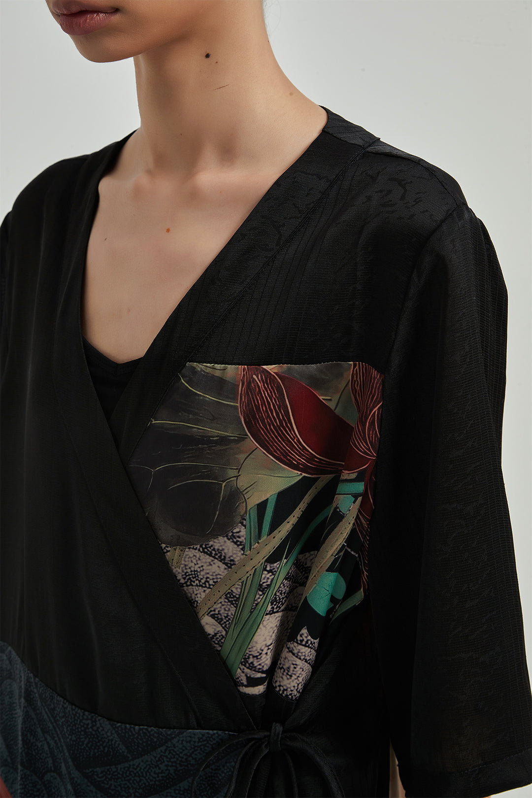 Robe longue de villégiature cardigan à imprimé floral vintage