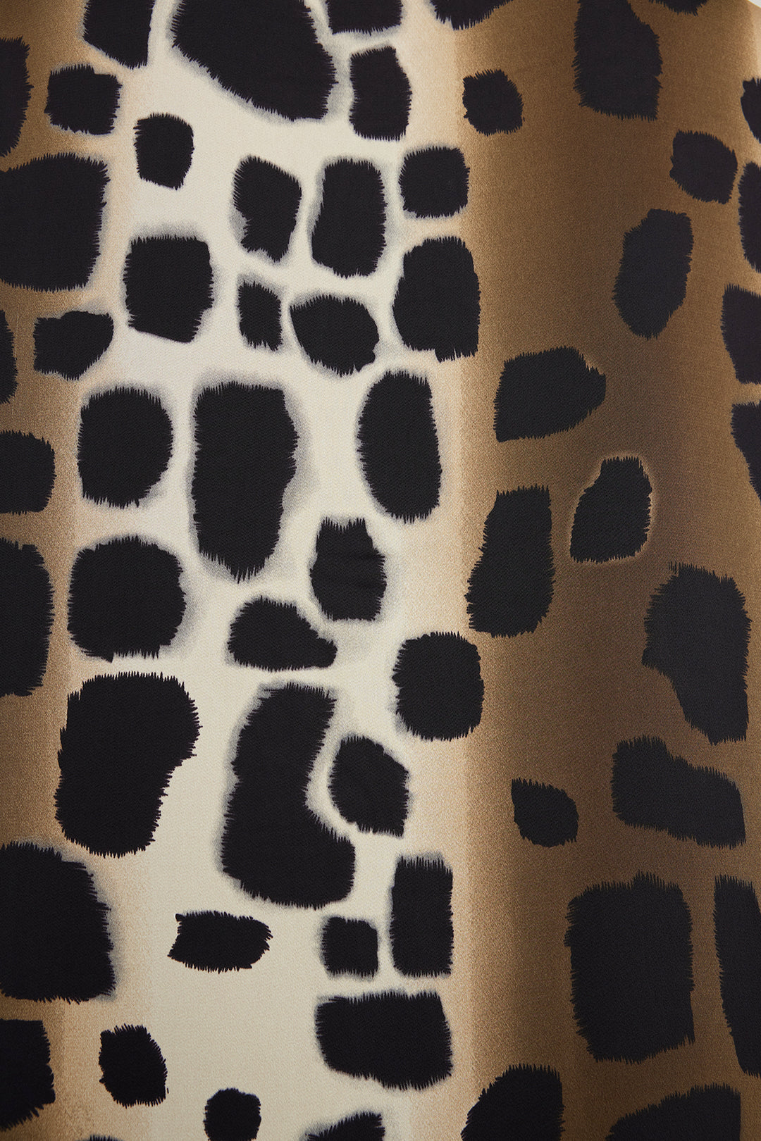 Conjunto de dos piezas de seda con estampado de leopardo Cissi
