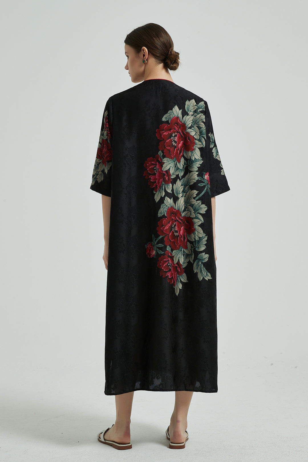 Vintage Rose Elegant Silk Dress