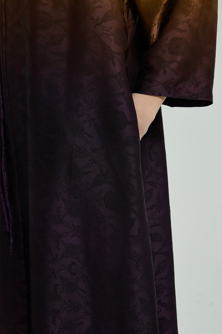 Vestido de seda de color degradado - Púrpura