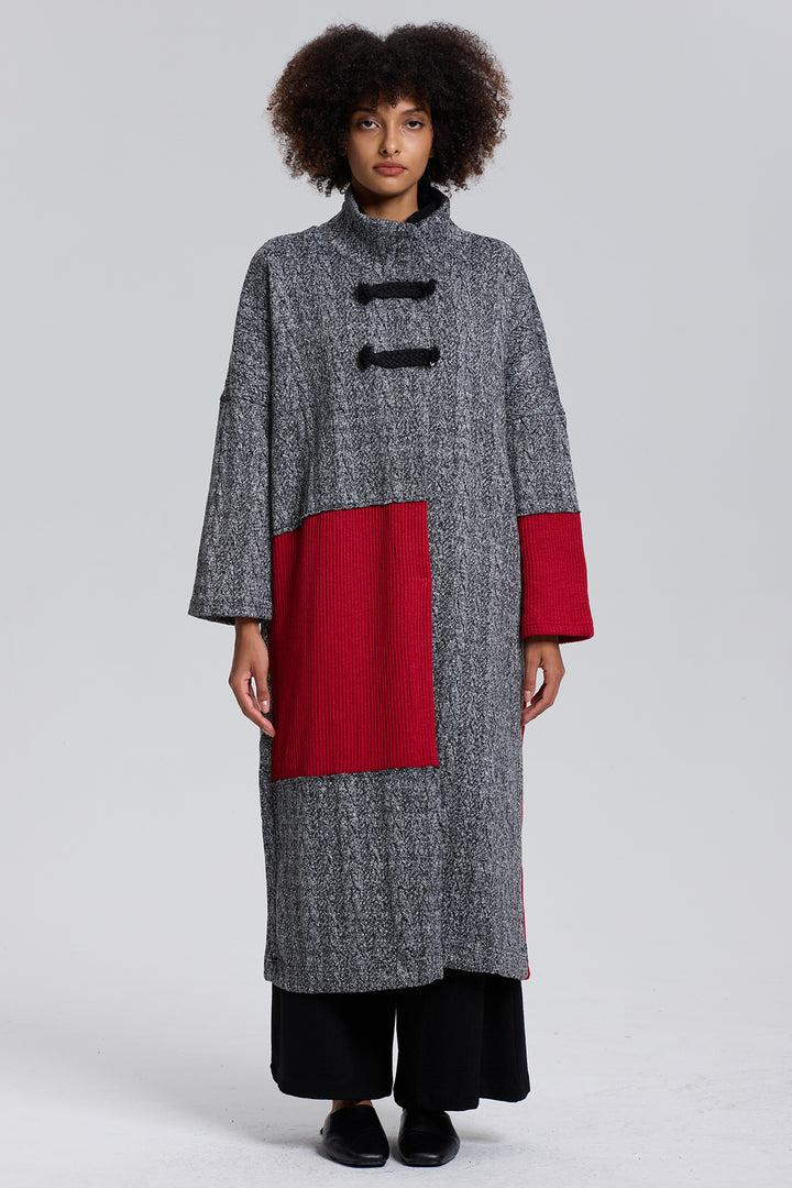 Ama Asymmetric Artistic Designer Coat