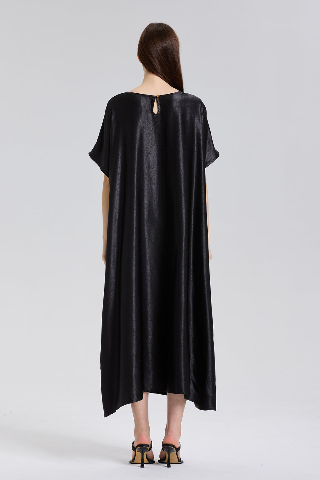 Chester Elegant Short Sleeve Silk Dress