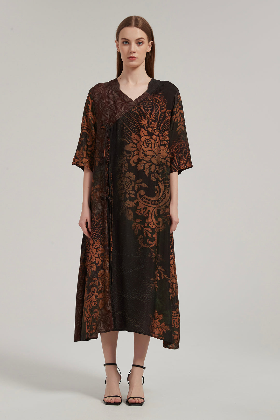 Linda Retro Design Silk Dress