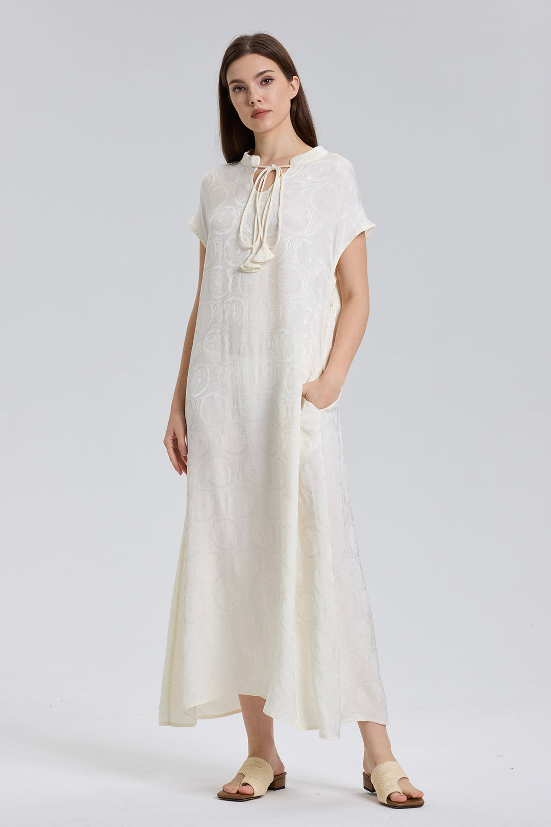 Rumi jacquard Retro Elegant Maxi Dress