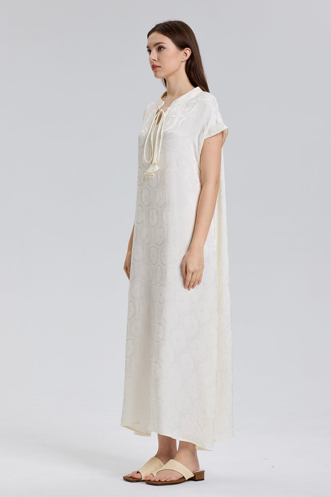 Rumi jacquard Retro Elegant Maxi Dress
