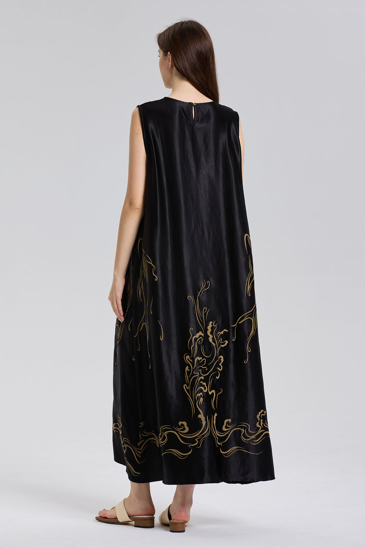 Sleeveless Elegant Print Maxi Dress