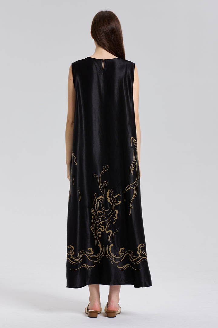 Sleeveless Elegant Print Maxi Dress