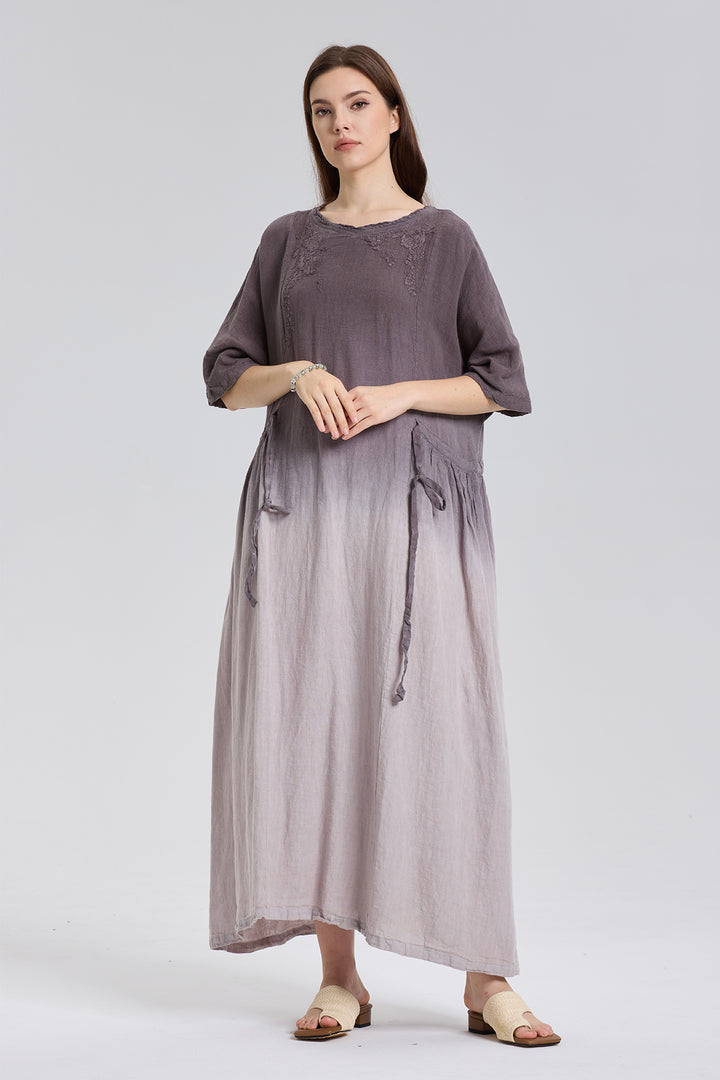 Natalie gradient Linen Maxi Oversize Dress