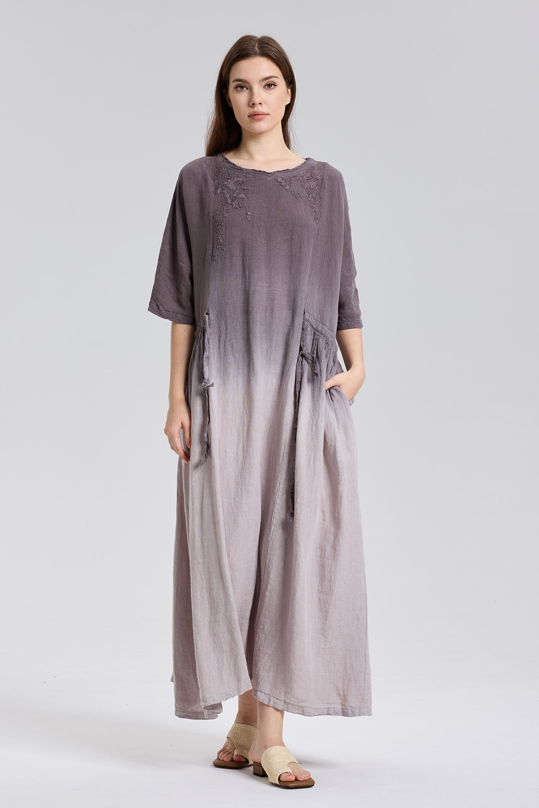 Natalie gradient Linen Maxi Oversize Dress