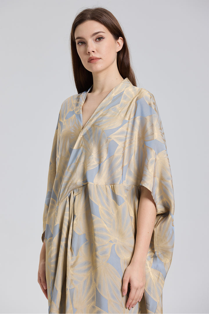 Mabel Casual Kimono Print Cozy Silk Dress