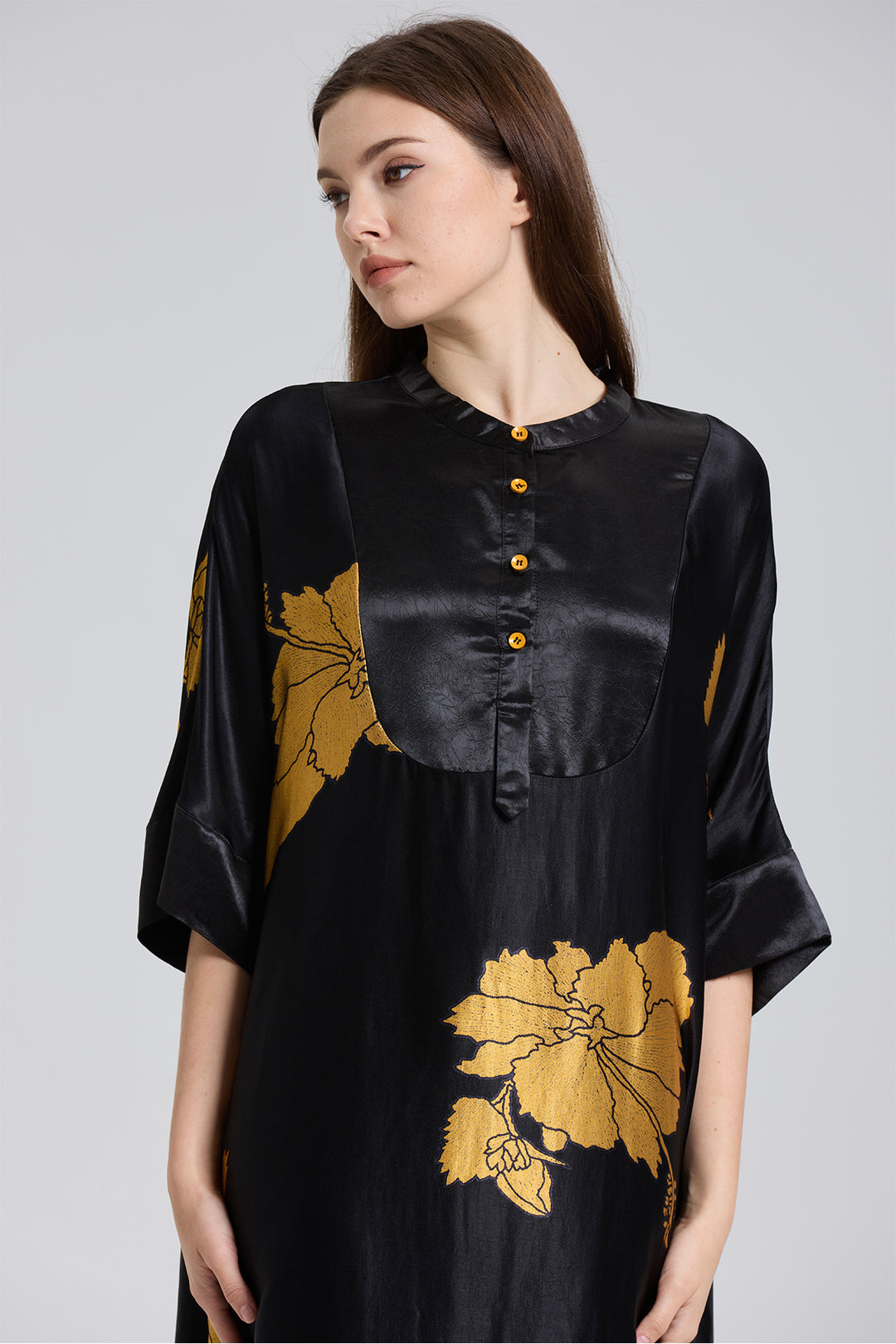 Miranda Flower Elegant Silk Dress