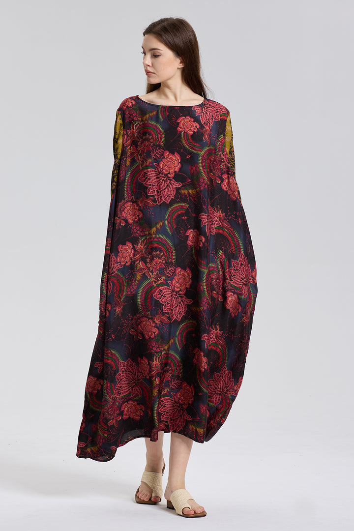 Audrey Oversize Print Silk Dress