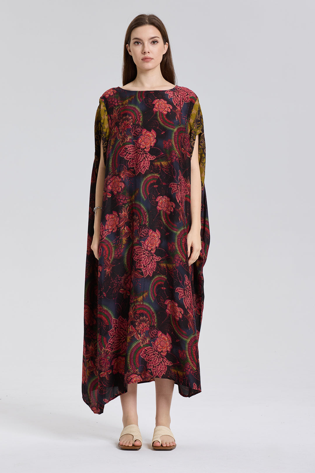 Audrey Oversize Print Silk Dress