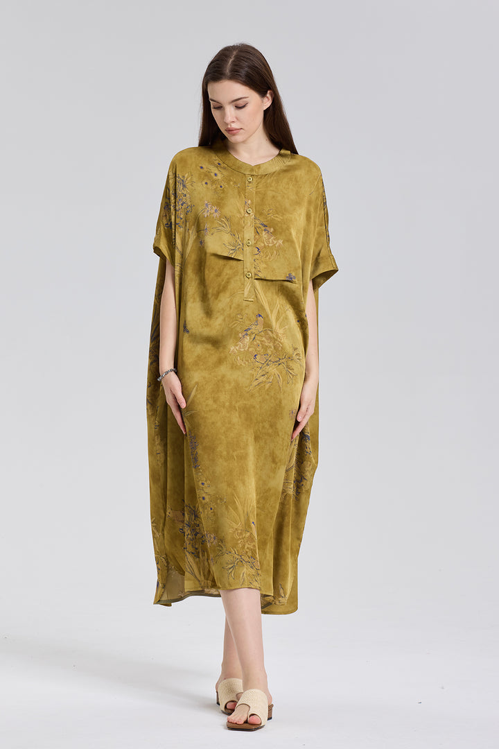 Margot Short Sleeve Elegant Silk Dress